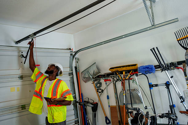 Professional Garage Door Maintenance technician working in West Bay Shore, NY